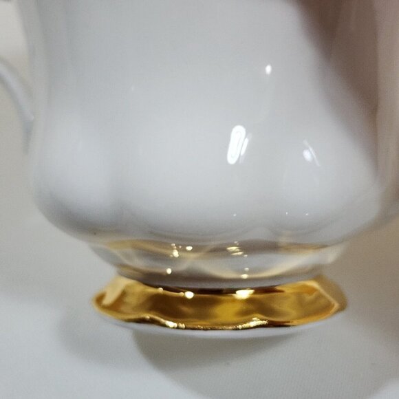 Royal Albert Val D'or Tea Cup Saucer white gold trim set fine china England - Picture 5 of 12